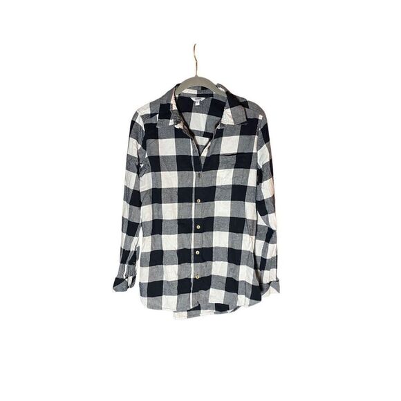 Sonoma women’s black and white checkered flannel shirt, size small  - Picture 4 of 6
